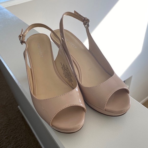 Gently used Nude Blush sling back pumps - Picture 3 of 9